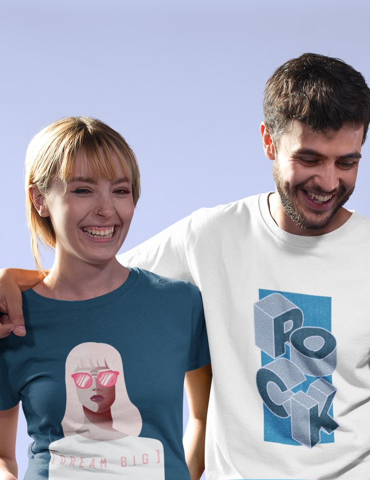 Two friends wearing Layavo tees